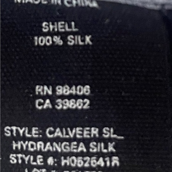 Theory Calveer Navy Blue Sleeveless Hydrangea 100% Silk Blouse 37278 - Picture 7 of 9